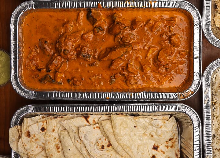 Chicken Tikka Masala tray with roti